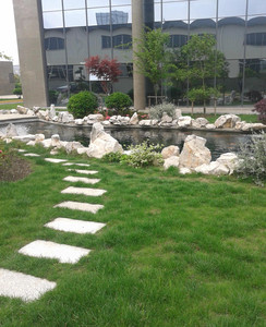 景觀工程、園林道路、石板路、花崗巖路